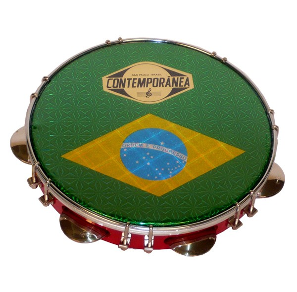 Pandeiro formica 10' - Contemporânea - drapeau Brésil