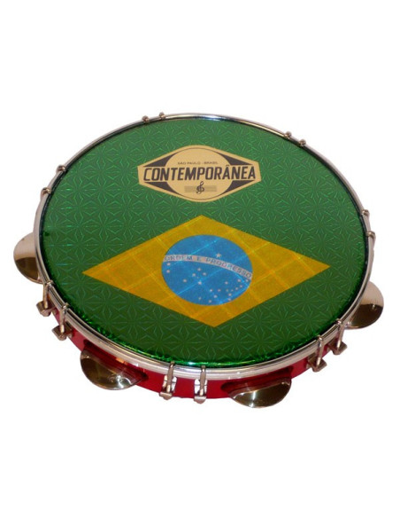 Pandeiro formica 10' - Contemporânea - drapeau Brésil