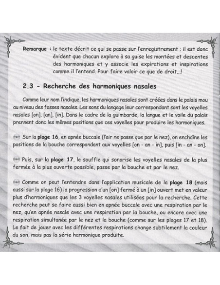 Méthode de guimbarde - Instrument de parole - S. Voisin