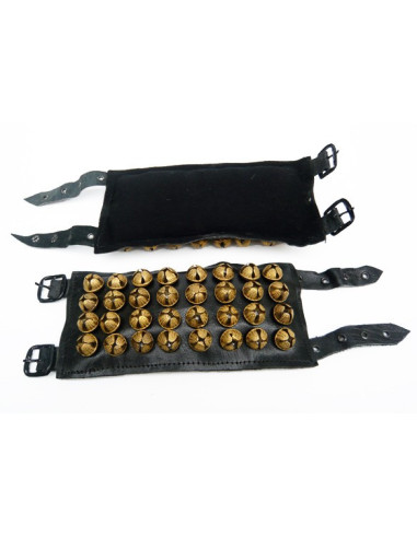 Bracelet de cheville (4 rangées sur cuir) - La paire