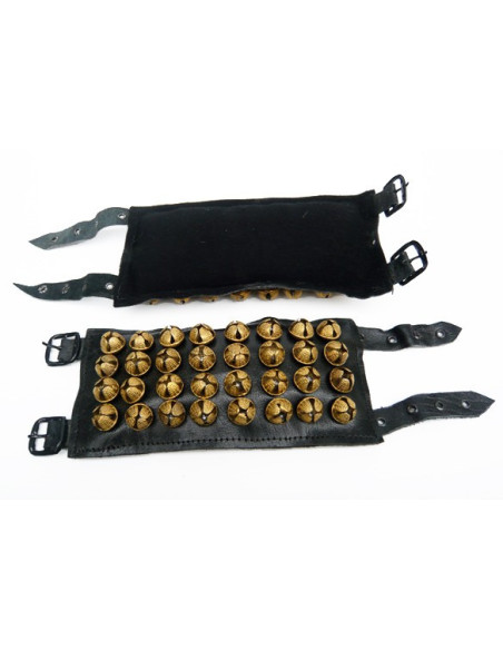 Bracelet de cheville (4 rangées sur cuir) - La paire