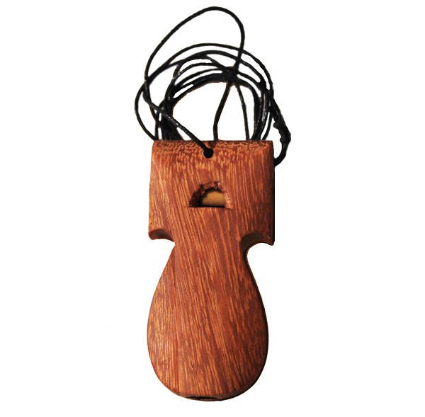 Whistle - 3-note, wooden apito with necklace