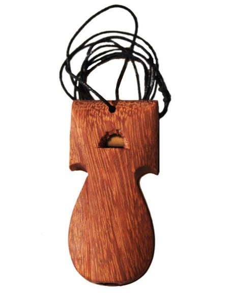 Sifflet bois 3 tons avec lacet - Apito
