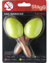 Maracas mini en plastique avec petit manche en bois
