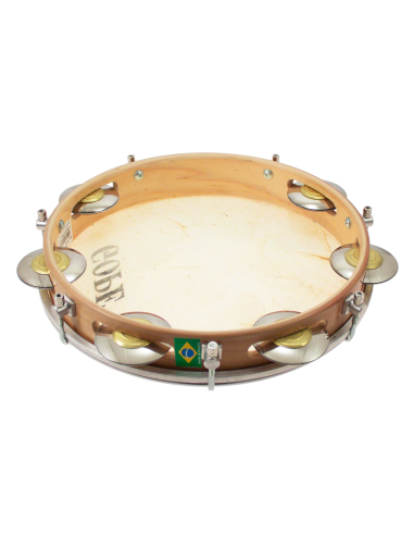  	Pandeiro 10" - Peau de chèvre - Pro - Gope - cymbalettes laiton chromé