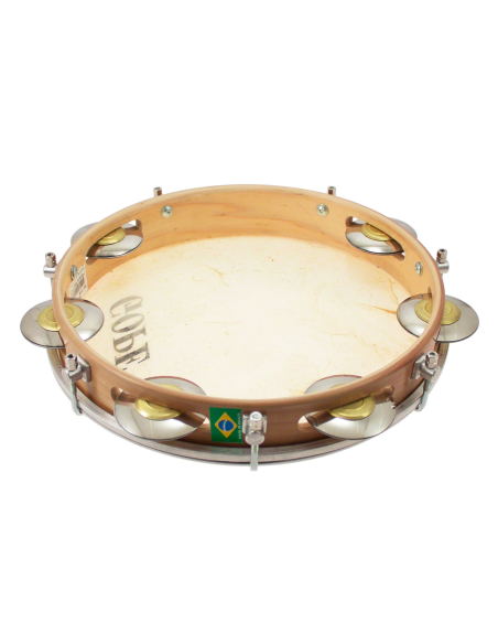  	Pandeiro 10" - Peau de chèvre - Pro - Gope - cymbalettes laiton chromé