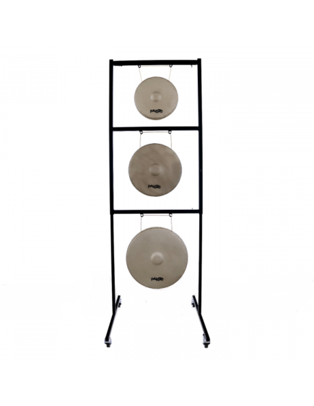 Stand de gong pour 2 gongs - portique en métal réglable et sur roulettes - Paiste