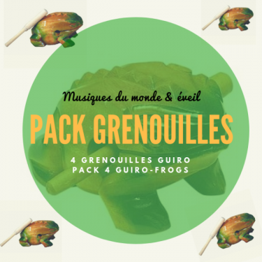Grenouille Guïro en bois - 17 à 18 cm