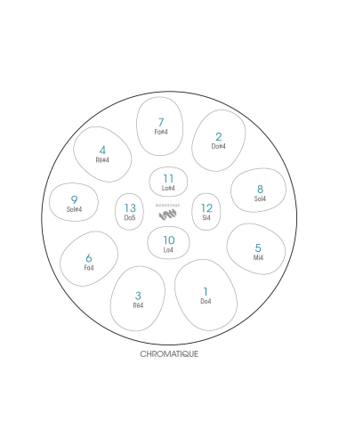 Spacedrum Evolution 13 notes chromatique - Notation en français