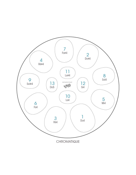 Spacedrum Evolution 13 notes chromatique - Notation en français