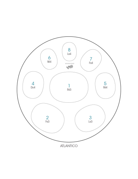 Spacedrum Evolution 8 notes - 60 cm - Atlantic'O - Schéma notation en français