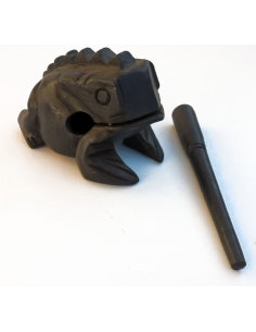Grenouille Guïro en bois noir - 6 cm 2