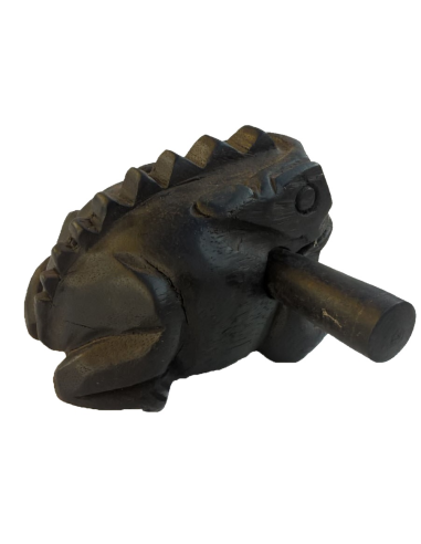 Grenouille Guïro en bois noir - 8 cm