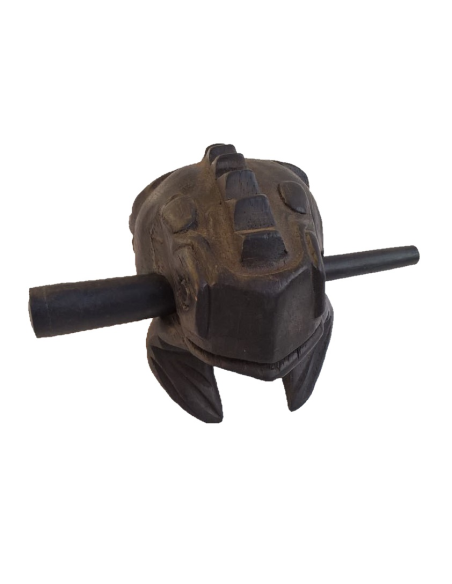 Grenouille Guïro en bois noir - 10 cm