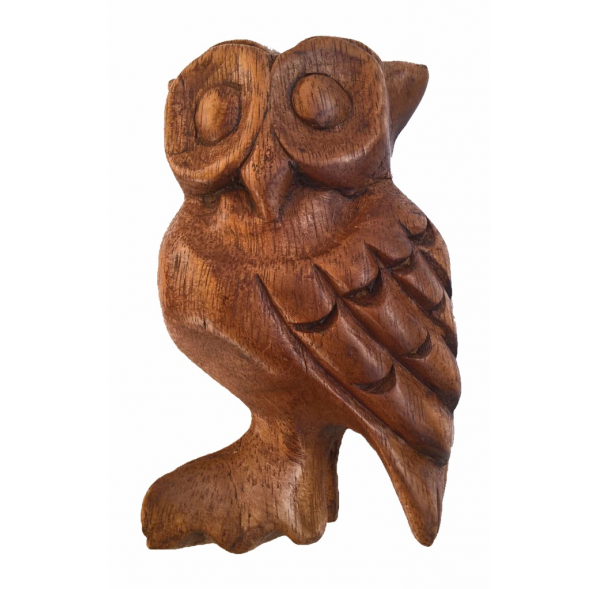 Wooden owl bird calls and sounds - 10 cm
