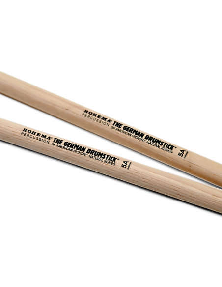 Baguette de batterie Natural 5A Hickory - la paire - ROHEMA