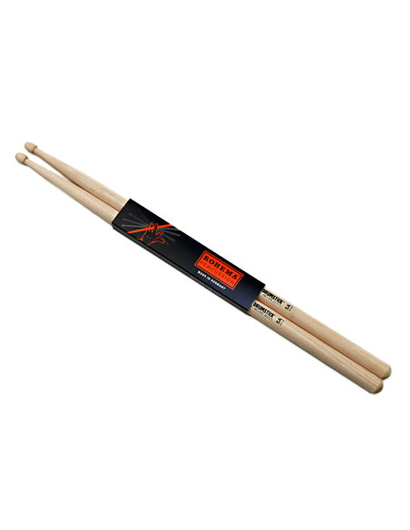 Baguette de batterie Natural 5A Hickory - la paire - ROHEMA