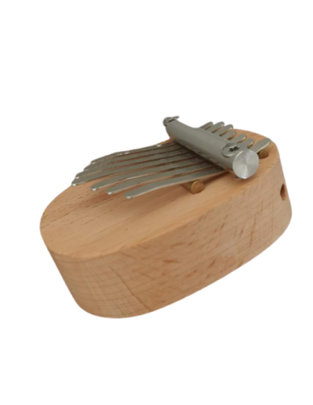 Mini kalimba (sanza) sur table - 7 lames + poche - Roots