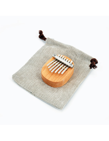 Mini kalimba (sanza) sur table - 7 lames + poche - Roots