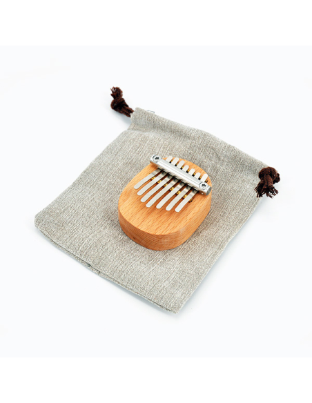 Mini kalimba (sanza) sur table - 7 lames + poche - Roots