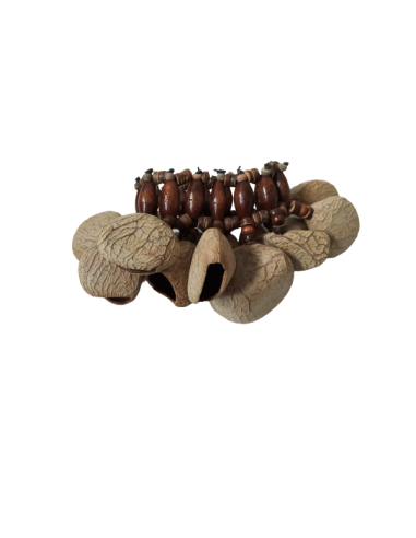 Crécelle (bracelet) pangi blanc montée sur élastique - ROOTS