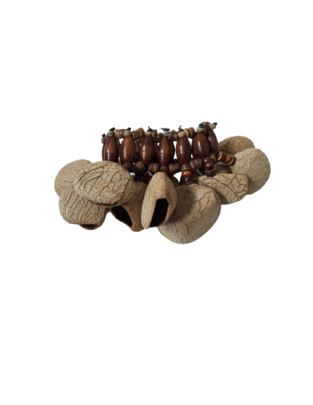 Crécelle (bracelet) pangi blanc montée sur élastique - ROOTS